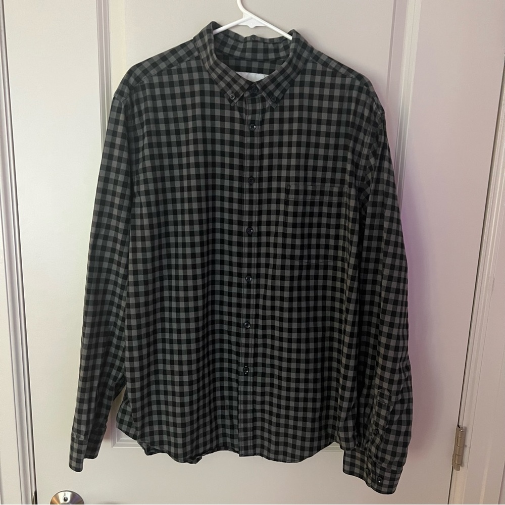 Goodfellow & Co mens long sleeve casual plaid button down shirt | size XL